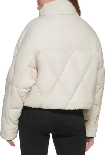 Vista 4 de Calvin Klein Asym Light Puff con cremallera frontal y dobladillo elástico para mujer