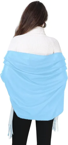 Vista 3 de Bufandas grandes de color morado grisáceo para mujer, bufandas grandes, cálidas y suaves, para viajes, oficina, invierno, 86 x 30 pulgadas