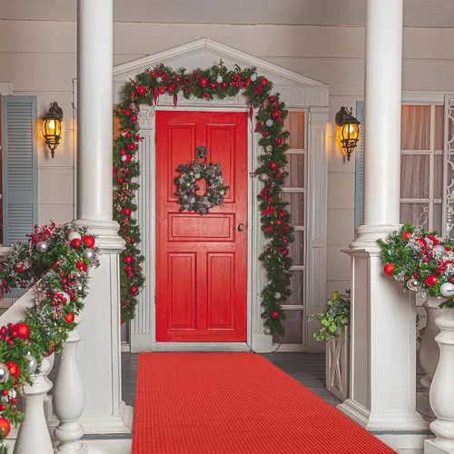 Vista 7 de HOMBYS Alfombra roja extra gruesa de 450 GSM para fiestas y eventos, 2.6 x 30 pies, camino de pasillo rojo para ceremonia de boda, alfombra