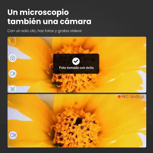 Vista 3 de Microscopio digital inalámbrico M2C 50X-1000X Microscopio portátil de mano 1080P HD con soporte ajustable, mini microscopio USB para monedas, lupa