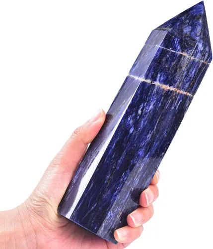 Vista 9 de Torre Obelisco de Piedra de Sangre de África Grande Varita de Punta de Cristal Curativo Natural de 6 Facetas Reiki Meditación Decoración del Hogar