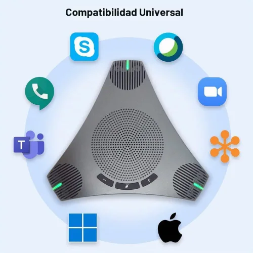 Vista 9 de Altavoz y micrófono de conferencia, micrófono de altavoz USB omnidireccional de 360° con concentrador USB, reducción de ruido/cancelación de eco