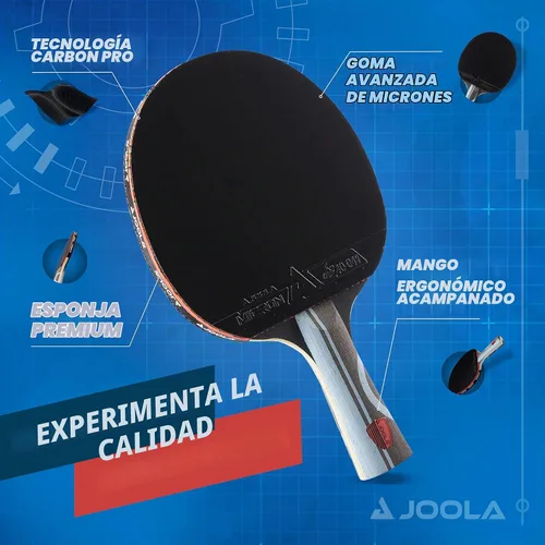 Vista 3 de JOOLA Infinity Edge - Tournament Performance Carbon Technology - Black Rubber on Both Sides - Competition Ready - Table Tennis Racket for Advanced