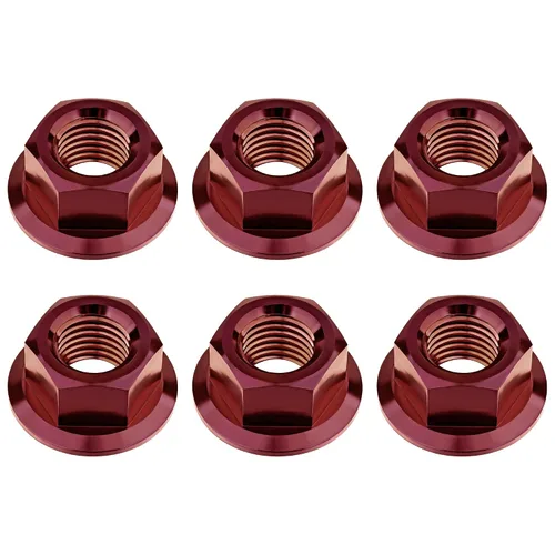 Vista 77 de Tuercas hexagonales Titanium DIN6923 (paso M5 0.03 in, negro) M5 M6 M8 M10 M12 M14 M16 para bicicletas, motocicletas, coches, paquete de 6