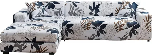 Vista 13 de MIFXIN - Funda de sofá en forma de L, 2 piezas, suave y elástica, para sofá seccionado en forma de L, protector de muebles para perros, mascotas