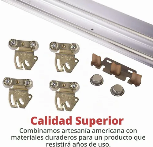 Vista 4 de Johnson Hardware 2200F Twin Wheel Sliding Bypass Door Hardware 48" Dorado