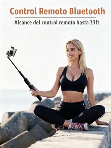 Vista 4 de Trípode de 61 pulgadas de alto para iPhone, trípode para selfie stick todo en uno con control remoto inalámbrico, soporte ligero para grabación