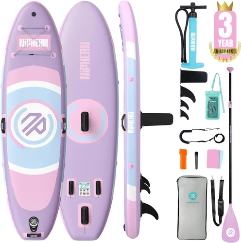 Vista 9 de Niphean 10' Inflatable Paddle Board, Ultra-Light SUP for Beginners