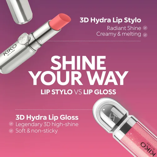 Vista 10 de KIKO Milano 3D Hydra Lip Gloss – High Shine, Hydrating, Plumping, Non-Sticky, Moisturizing Lip Makeup