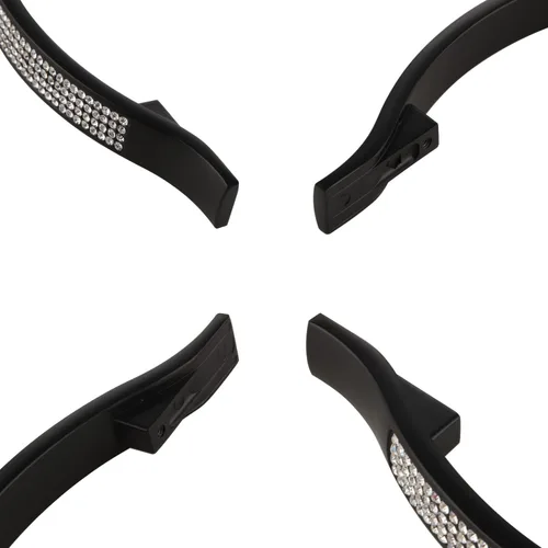 Vista 4 de LANC Tiradores de gabinete de cristal negro para cocina y baño, manijas de gabinete para dormitorio, pomo de gabinete negro mate brillante
