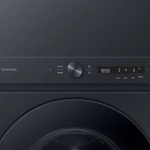 Vista 6 de Samsung WH46DBH500EV 4.6/7.6 pies cúbicos Lavadora/Secadora apiladas de Acabado Negro Cepillado Bespoke AI