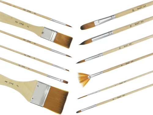 Vista 3 de Juego de 24 pinceles de pintura para artistas con bolsa de transporte gratis para acuarela, acrílico, óleo y todos los medios, adecuado para lienzo