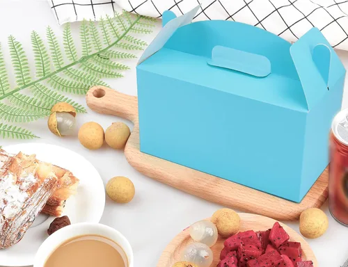 Vista 4 de HUAPRINT Paquete de 30 cajas de regalo azules, 9.45 x 5 x 5 pulgadas, caja de regalo para fiesta, cumpleaños, baby shower, boda, Navidad