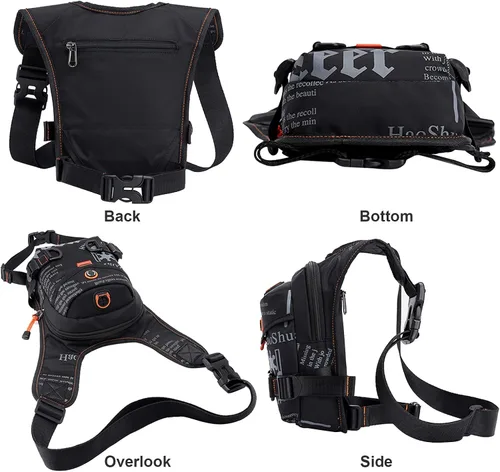 Vista 7 de GFun Riñonera de cintura impermeable para mensajero, bolsa táctica militar, muslo, cadera, para exteriores, con agujero para auriculares, viajes