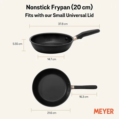 Vista 7 de Meyer Sartén antiadherente de 8 pulgadas, sartén compatible con inducción, sartén antiadherente anodizada dura, sartén para huevos apta