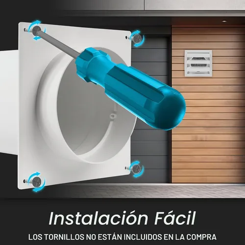 Vista 6 de Repa Market Kit de ventilación de plástico de 4 pulgadas, ajustable, cubierta de ventilación de secadora con listones y conector de tubería