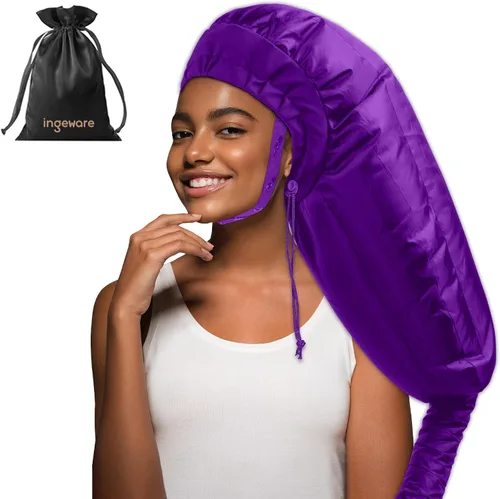Vista 7 de Accesorio para secador de pelo para mujer: gorra de acondicionamiento profundo ajustable extra grande para cabello rizado natural, uso doméstico