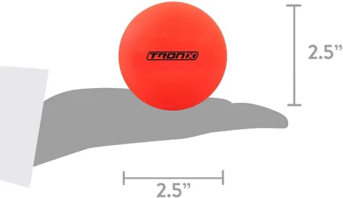 Vista 4 de TronX Pelotas de hockey callejero – Paquete de 12 – Balones de hockey oficiales para exteriores de color naranja bajo sin rebote