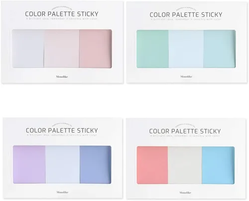 Vista 9 de Monolike Paleta de colores pegajosos sólidos 301 B Set 4p - Bloc de notas autoadhesivo 30 hojas Sólido 301 B