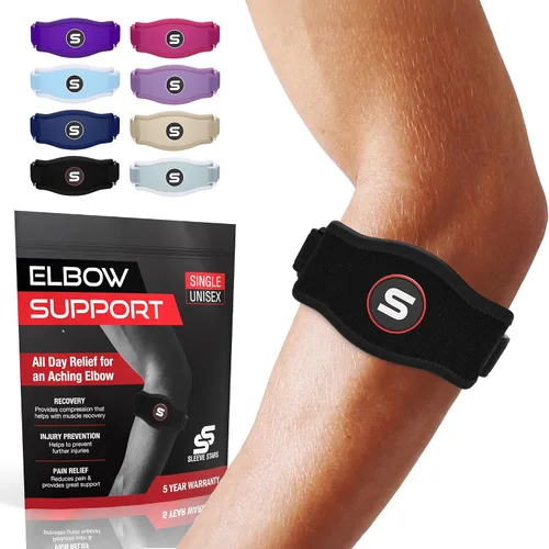 Vista 14 de Sleeve Stars - Codera de Codo de Tenis para Mujeres - Correa de Tenis Ajustable, Codera de Codo de Golfista para Hombres, Contrafuerza para Codo