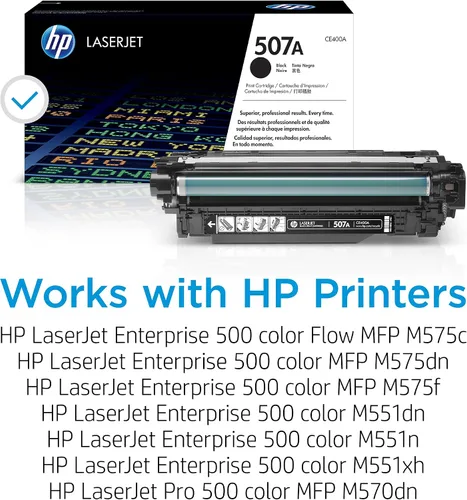 Vista 2 de HP 507 A (CE400 A) Black Original LaserJet Toner Cartridge