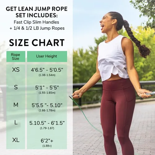 Vista 2 de Crossrope Get Lean Set - Cuerda de saltar con peso - Cuerdas de 1/4 lb y 1/2 LB - Asas delgadas