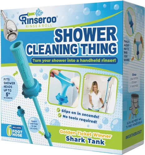 Vista 2 de Rinseroo: "Cosa de Limpieza para Ducha" – Accesorio de Manguera de Mano Deslizante para Enjuague de Pared de Ducha Rápido y Sin Desorden – Manguera