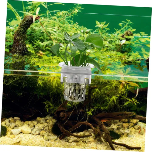 Vista 4 de Ipetboom Maceta colgante para acuario, maceta de acuario, maceta para acuario, taza de agua, cestas de plantas de acuario, macetas flotantes