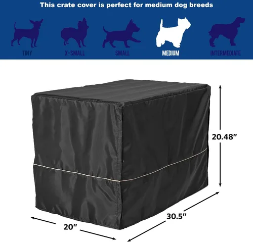 Vista 55 de MidWest Homes for Pets Funda para jaula para perros pequeños con protector de tela Teflon, funda de privacidad de poli-algodón para perrera que se