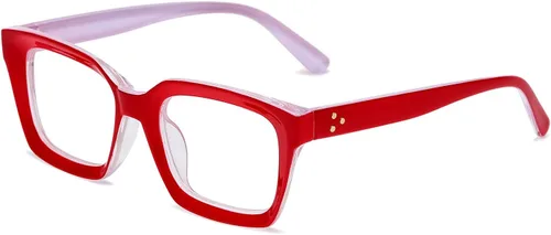 Vista 11 de EYLRIM Classic Thick Square Frame Clear Lens Glasses for Women Men A93 Verde tortuga