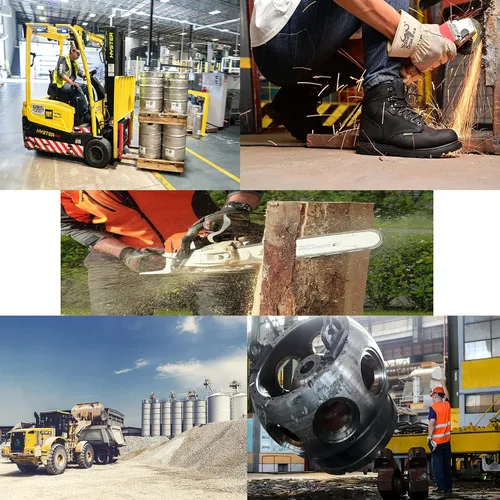 Vista 7 de Botas de trabajo para hombre, impermeables, cómodas, antifatiga, puntera suave, antideslizantes, botas de trabajo de seguridad para construcción