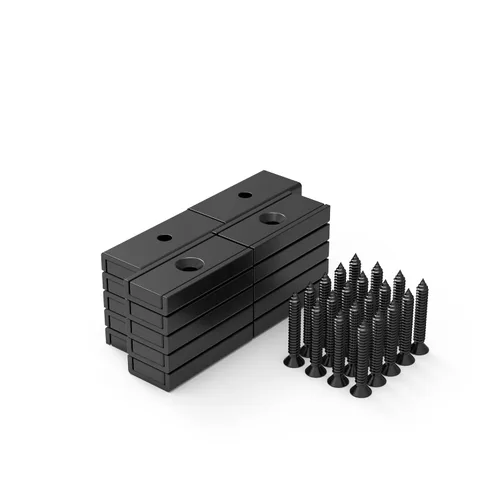 Vista 7 de Imanes rectangulares negros de neodimio de 16 libras con fuerza de tracción de 0.591 x 0.531 x 0.197 in, paquete de 16 con agujero avellanado