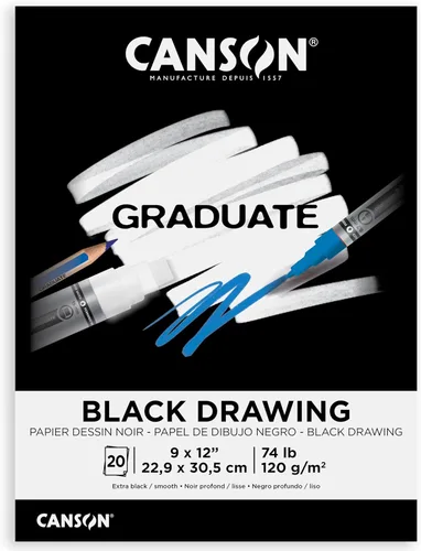 Vista 11 de Canson Bloc de dibujo negro graduado, plegable, 5.5 x 8.5 pulgadas, 20 hojas Papel de artista para adultos y estudiantes, dibujo, bocetos y diario