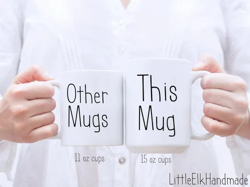 Vista 4 de Taza con foto personalizada: carga cualquier imagen y añade texto, taza grande de café de cerámica blanca de 15 onzas