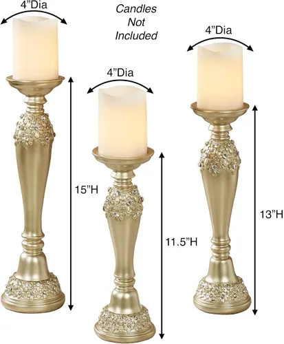 Vista 3 de Juego de tres candelabros Rya Gem Champagne Gold