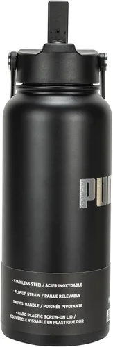 Vista 2 de PUMA Botella de agua de acero inoxidable aislada de 32 onzas unisex para adultos con asa de transporte