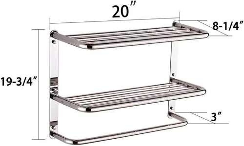Vista 6 de LUANT Estante de baño de 3 niveles para montaje en pared con barras de toalla