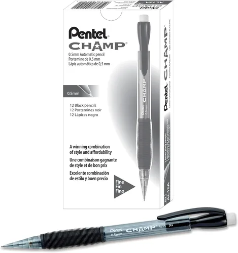 Vista 2 de Pentel Champ Starter Set con lápiz automático con plomo, (0.020 in), surtido, paquete de 2 (A2CBP)
