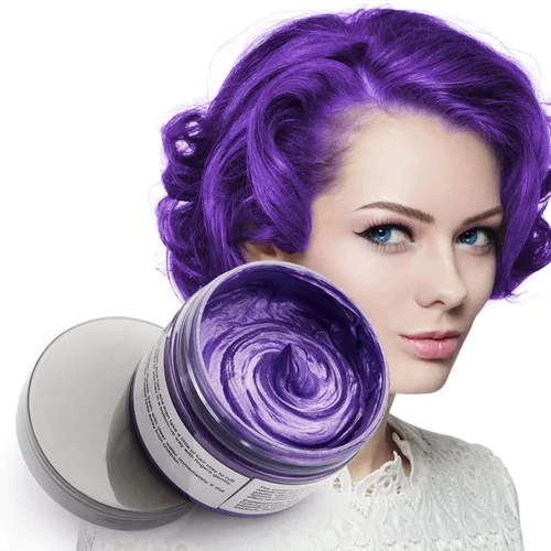Vista 7 de Cera de color negro para el cabello, crema de peinado instantáneo, 4.23 onzas, cera natural temporal para fiestas, cosplay, Halloween, uso diario