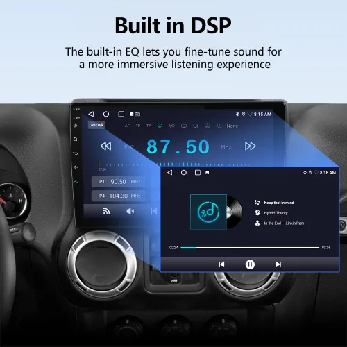 Vista 5 de AWESAFE Radio de coche estéreo Android 13 para Jeep Wrangler JK 2007-2018 Dodge Ram 1500 2500 2009 2010 2011 2012 Grand Cherokee con CarPlay Android