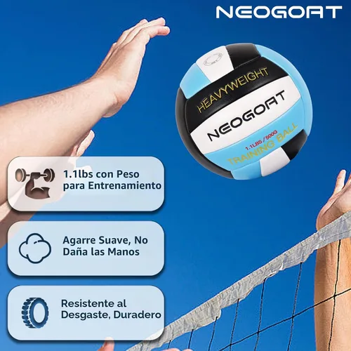 Vista 6 de 1.1LBS Weighted Heavy Volleyball for Setters Volleyball Training Negro/Blanco