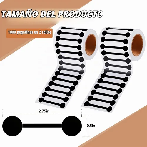 Vista 3 de Teling 2 Rollos 1000 Piezas Cinta Evidente de Manipulación 2.75 x 0.5 Pulgadas Pegatinas Calcomanías a Prueba de Manipulación Cinta en Blanco