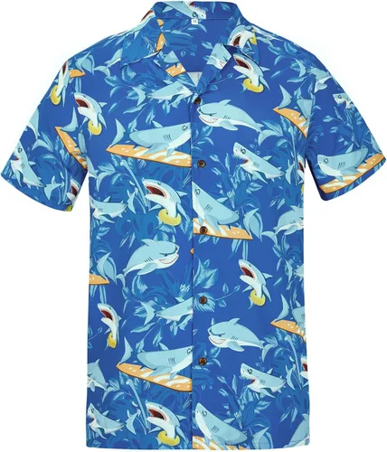 Vista 21 de Camisa hawaiana para hombre, con estampado floral, cómoda, con botones, casual, manga corta, ropa de playa para hombre