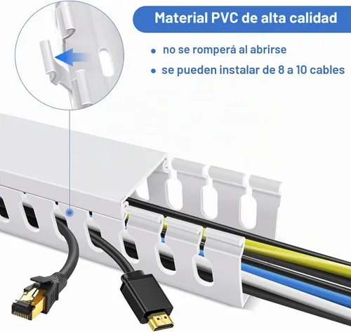 Vista 4 de Kit de canaleta de gestión de conductos de cable, 31.4 pulgadas (2 x 15.7) Gestión de rack de servidor, ocultar cables HDMI VGA de red, canal
