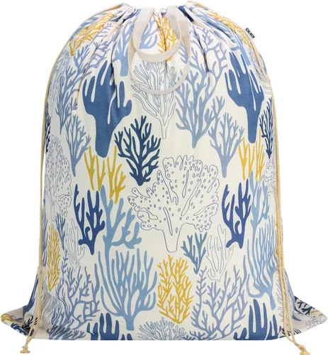 Vista 12 de Bolsa de lona para lavandería con asas y cordón 30 pulgadas de ancho x 35 Coral Estético L+