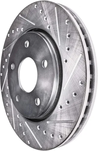 Vista 5 de Detroit Axle - Rotores de freno para Ford 2013-2019 Explorer Taurus Flex Lincoln MKT MKS, rotores de freno de disco ranurados perforados de repuesto