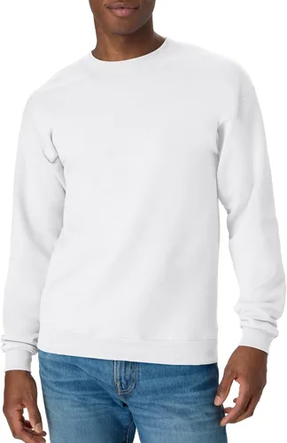 Vista 29 de Hanes Men's Sweatshirt, EcoSmart Fleece Crewneck Sweatshirt, Big & Tall Available, 1 or 2-Pack Marrón (Army Brown)
