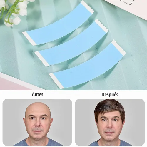 Vista 3 de Maitys 120 piezas de cinta frontal de encaje para peluca, adhesivo de doble cara, impermeable, en forma de C, para pelucas largas y cortas, sin