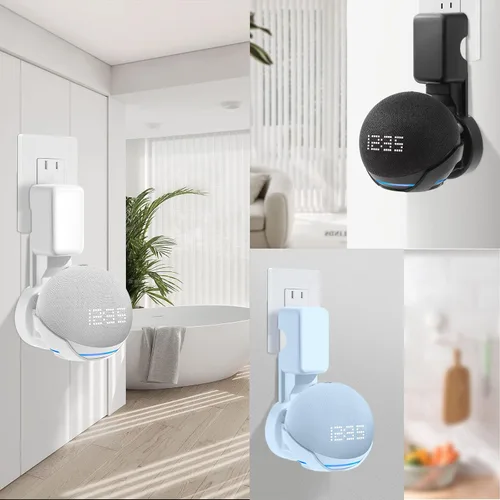Vista 7 de ZUOLACO Soporte de pared para Echo Dot de 5ª generación, soporte de enchufe para Echo Dot (5ª y 4ª generación), accesorios de puntos que ahorran