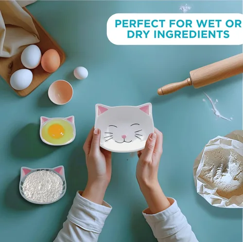 Vista 3 de Juego de Tazas Medidoras para Gatos - Accesorios de Cocina Novedosos para Gatos y Regalos para Repostería - Tazas Medidoras Únicas Apilables